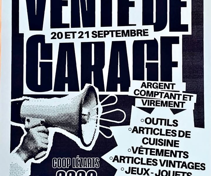 VENTE DE GARAGE / 20 et 21 septembre