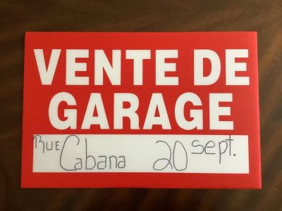 Val Bélair - Vente de garage - 3 familles - Rue Cabana - 20 septembre