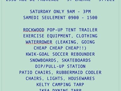Garage Sale / Vente Débarras