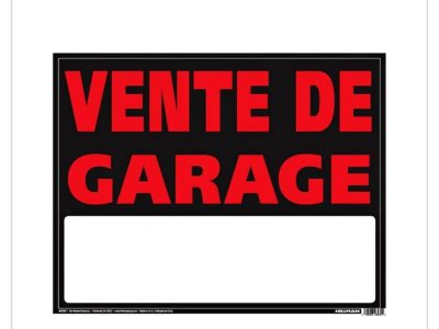 Vente de garage 20 et 21 septembre