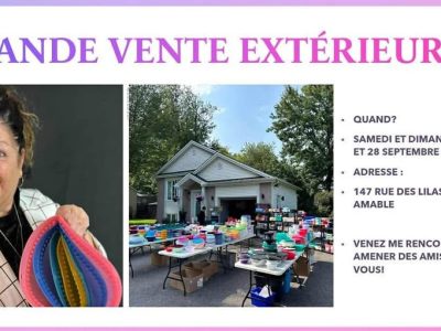 Vente extérieure de produits Tupperware et articles pour la maison