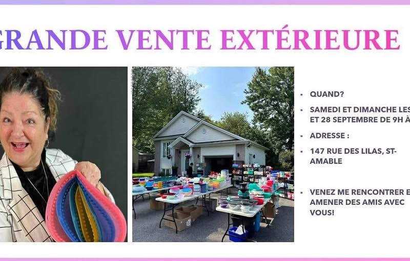 Vente extérieure de produits Tupperware et articles pour la maison
