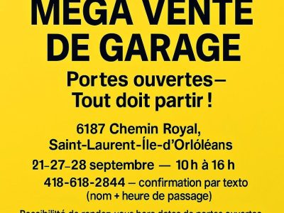 MÉGA VENTE DE GARAGE