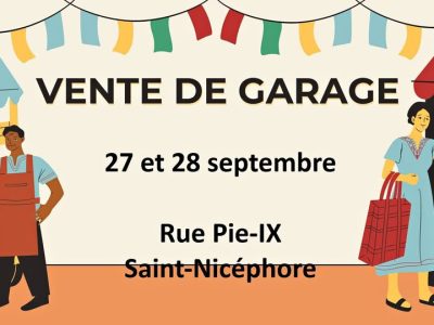 Vente de garage - 27 et 28 sept - Pie IX