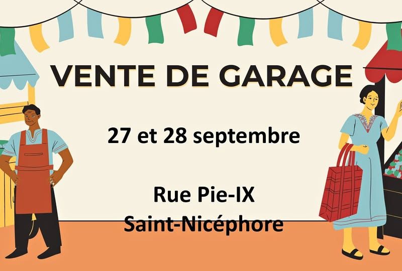 Vente de garage - 27 et 28 sept - Pie IX
