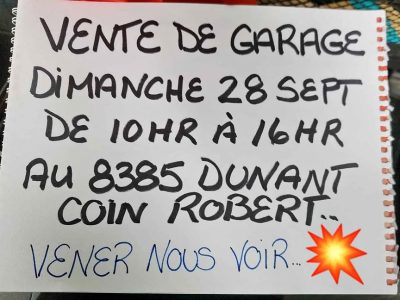 Vente de garage