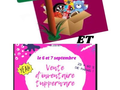 Vente de garage + Liquidation Tupperware neuf et du Épicure