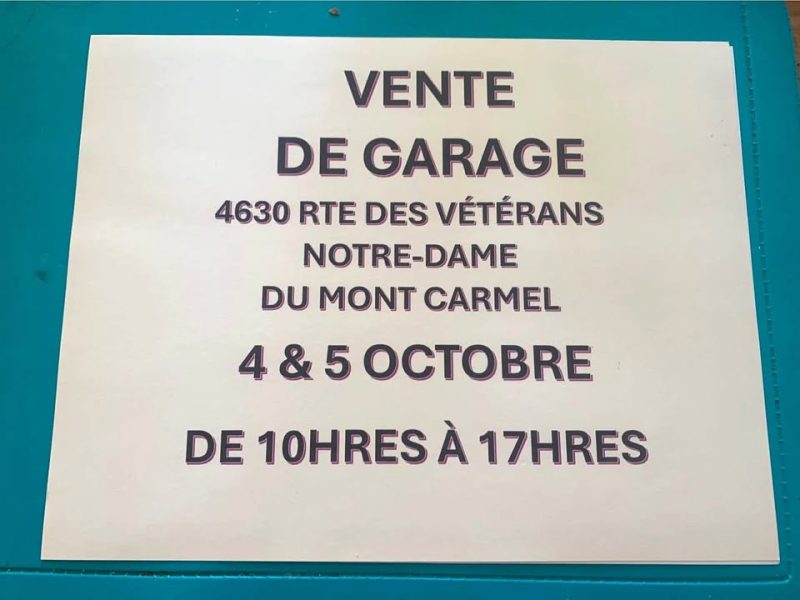 VENTE DE GARAGE