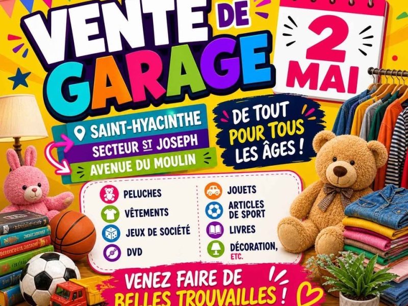 Vente de garage 2 mai