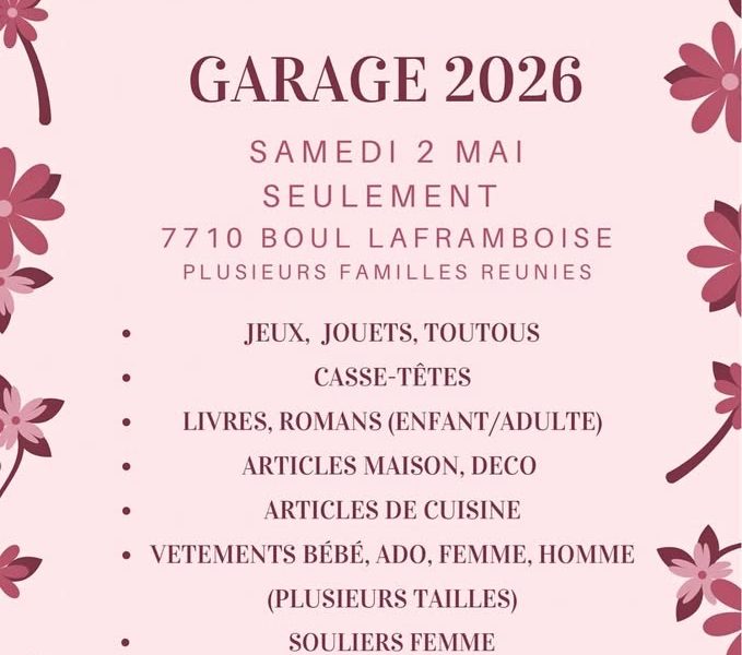 Vente de garage 2026