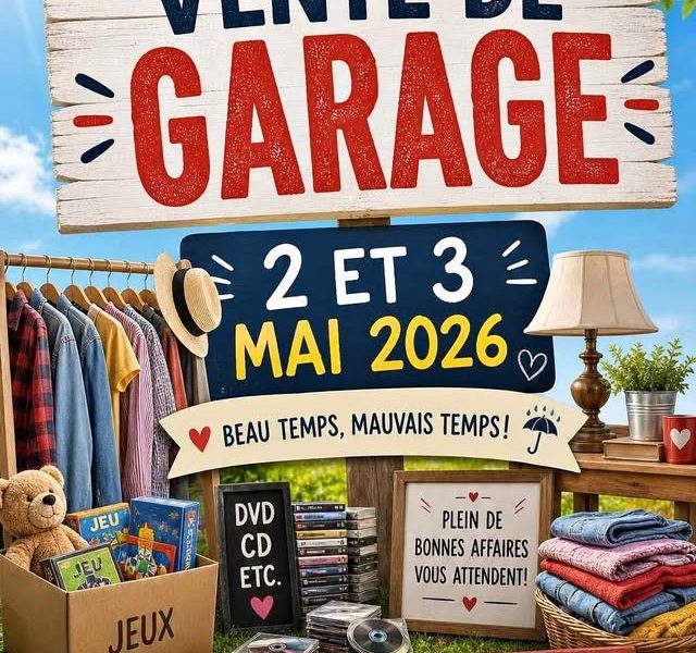 Vente de garage 2-3 mai