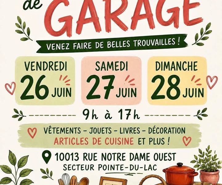 VENTE de GARAGE 26 27 & 28 juin