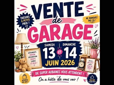 Vente de garage - 13 & 14 juin