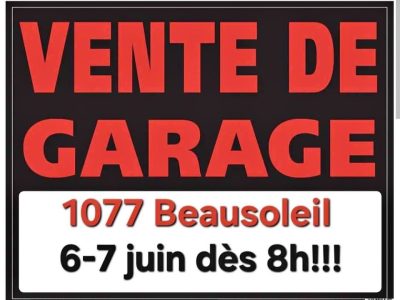 Vente de garage - Sous le carport - 6 & 7 juin