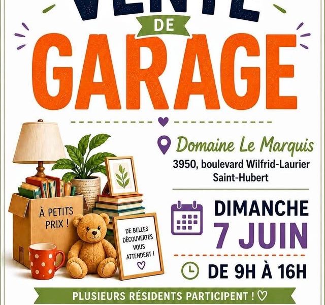 Vente de garage - 7 juin