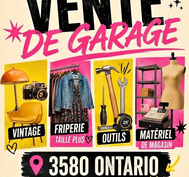 Vente de garage entre amis - 05, 06 & 07 juin