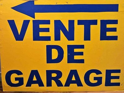 Vente de garage samedi 27 juin.
