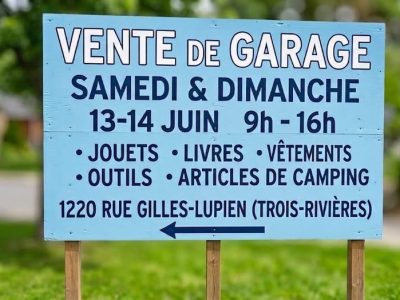 Vente de garage sam 13 & dim 14