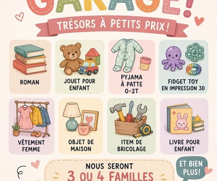 🌞 GRANDE VENTE DE GARAGE MULTIFAMILIALE! 🌞 13-14 juin