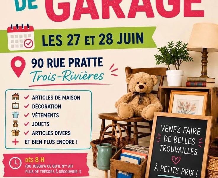 Vente de garage 27 & 28 juin