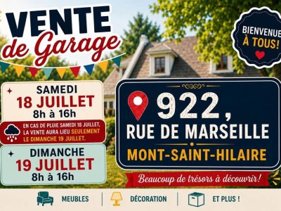 🏡 VENTE DE GARAGE – SAMEDI 18 ET DIMANCHE 19 JUILLET 🏡