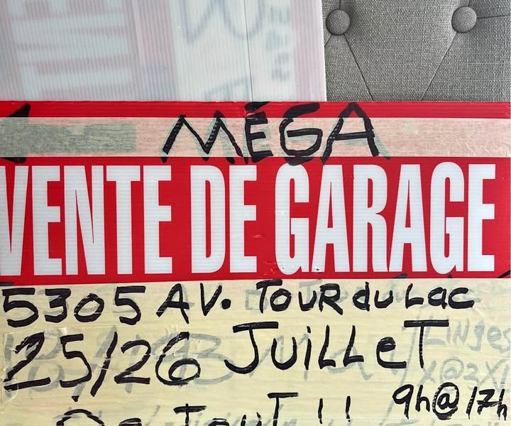 Méga vente de garage, secteur lac à la tortue