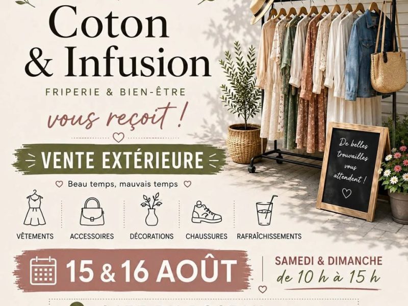 Évènement friperie les 15 et 16 août à Levis
