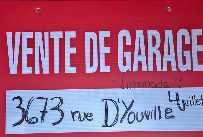 Vente de garage le 4 juillet !