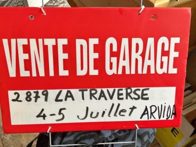 Vente de garage les 4 et 5 juillet
