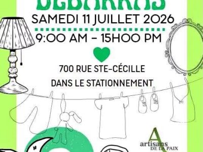Vente débarras annuelle des artisans de la paix 11 juillet