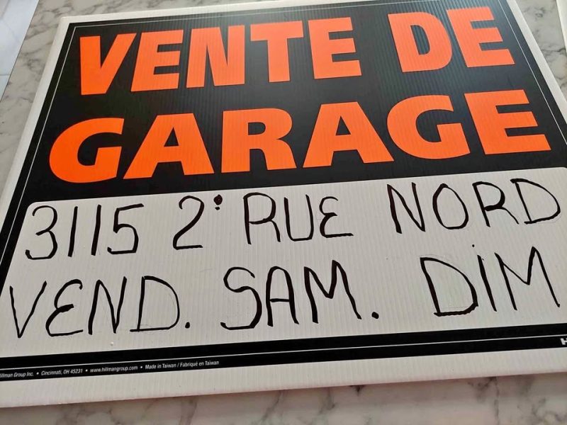 Vente de garage 3, 4 & 5 juillet