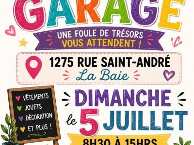 Vente de garage - 5 juillet