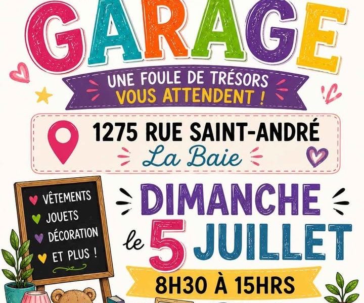 Vente de garage - 5 juillet