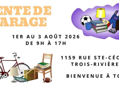 Vente de garage à Trois-Rivières