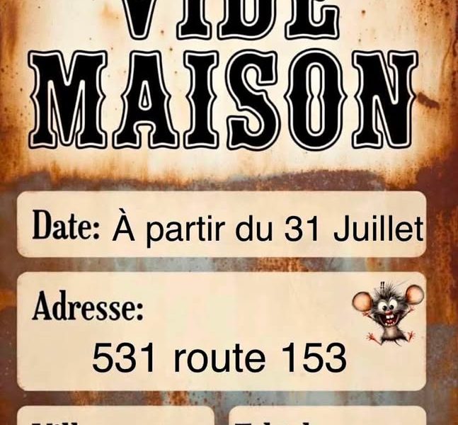 Vente de garage et vide maison à St-Tite