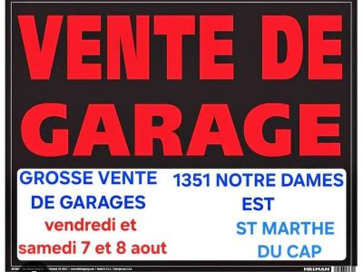 Vente de garage le 7 et le 8 aout à Trois-Rivières