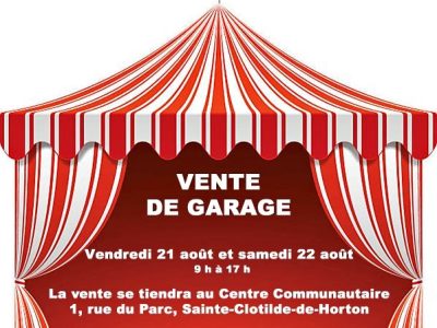 Vente de garage caritative à Sainte-Clotilde-de-Horton