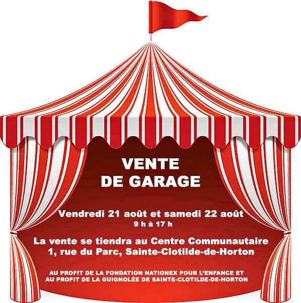Vente de garage caritative à Sainte-Clotilde-de-Horton
