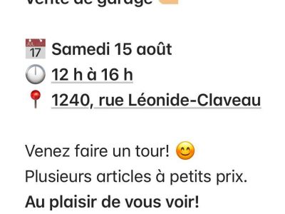 Vente de garage à Saint-Félicien