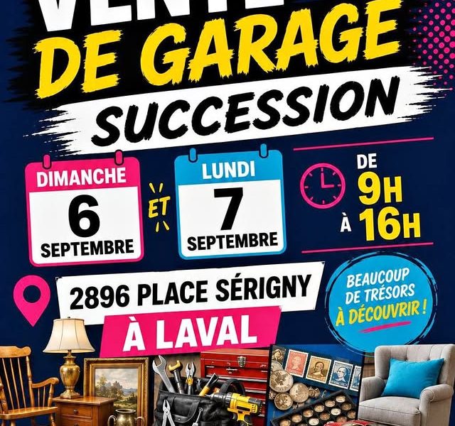 Vente de garage / succession à Laval