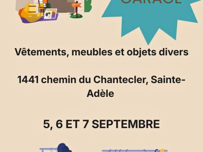 Vente de garage à Ste Adèle