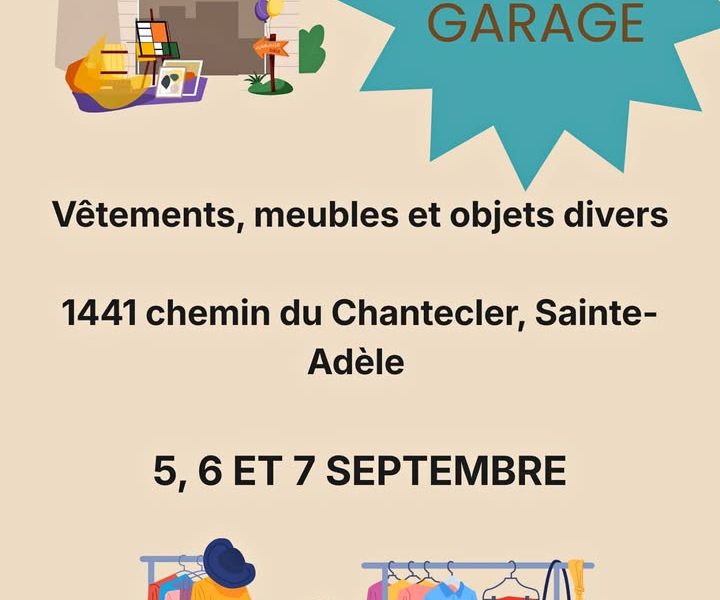 Vente de garage à Ste Adèle