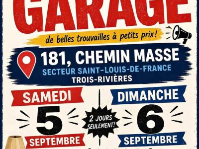 Vente de garage à Trois-Rivières