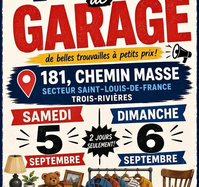 Vente de garage à Trois-Rivières