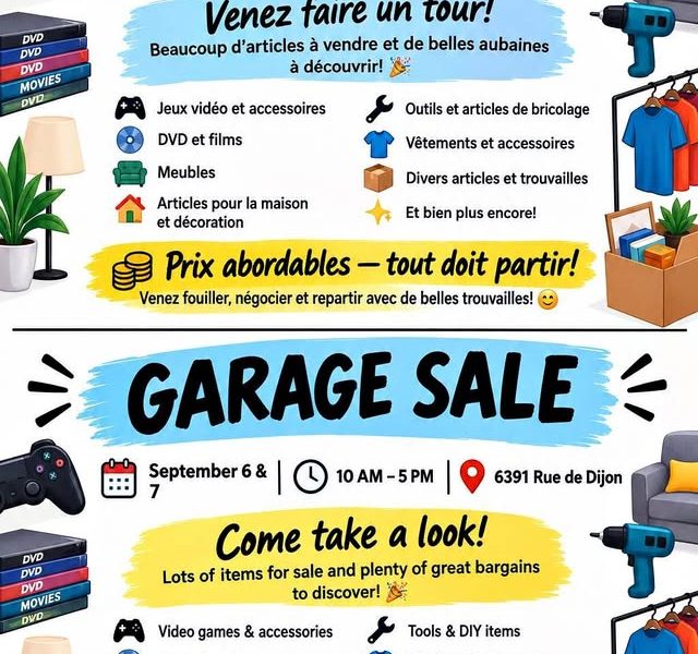 Vente de Garage | Garage Sale à Montréal
