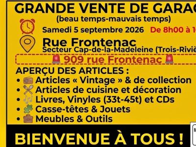 Vente de garage à Trois-Rivières